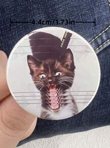 猫音乐专辑胸针，适合衣服、帽子、背包 - 适合朋友、同学和同事的时尚配饰 - 适合任何场合的独特而贴心的礼物