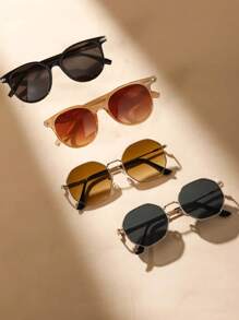 4 件装时尚眼镜适合青少年，时尚适合日常户外佩戴 - 彩色 - 查看 1