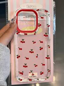 Romantic Cherry Design Phone Case, Ideal Gift For Valentine's Day And Other Festivals, Compatible With IPhone 16, 15, 15 Pro, 15 Pro Max, 14, 13, 12, 11, Xs MAX, 7, 8 Series Waterproof Shockproof Anti-Fall Scratch Resistant