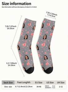 1 Pair Custom Face Socks, Custom Photo Sock, Custom Printed Socks, Personalized Funny Face Socks - Multicolor - View 4