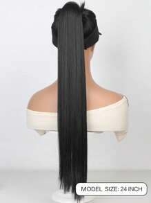 24-Inch Ponytail Hair Extensions, Multi-Functional Elastic Band, Heat Resistant, Long Straight DIY Wrap-Around Synthetic Wig For Women. - Multicolor - View 8