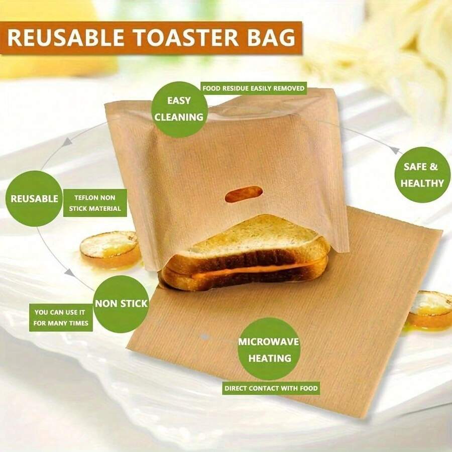 1pc Reusable Toast Bread Bag, Sandwich Bag - As Shown - View 1