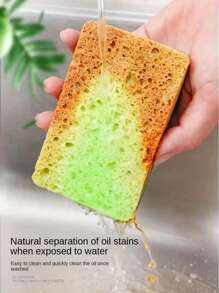 Wood Pulp Cotton Sponge Scrubber, Durable Degreasing Dishwashing Sponge Brush, Cleaning Scrub - Sponge Wipe - View 5