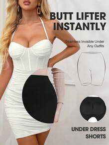 1pc Women Slimming Waist Seamless Butt Lift Shapewear Padded Dress Enhancer Body Shaper, Christmas Dress Undergarment Tummy Control Flat Belly Sheath Pants Underwear Shorts Lingerie Briefs Waist Trainer Buttocks Padding Fake Pad Hip Shaper