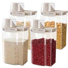4PCS/8PCS Airtight Food Storage Container With Lid - Moisture & Leak-Proof, Ideal For Grains, Nuts, Flour, Rice - Portable Kitchen Organizer, 2.6L Rice Storage Bin Cereal Containers Dispenser, Portable For Home & Outdoor Use - 4PCS - 查看 2