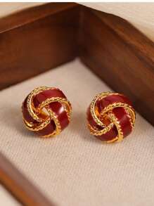 925 银质吊坠十字纹理圆形防过敏耳环，奢华独特精致女士耳环首饰