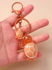 Llavero con colgante de tortuga pequeña y linda, accesorio metálico con cadena para mochila, decoración para el teléfono móvil - Multicolor - Ver 12