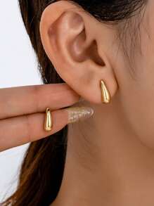 1 对精致时尚的几何设计精致锌合金小吊坠耳环，适合男女，非常适合送礼、聚会和各种场合 - 幾何耳環 - 查看 6