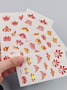 4 SheetEyebrow Center Sticker, Antique Style Girl, Forehead Print Tattoo Sticker