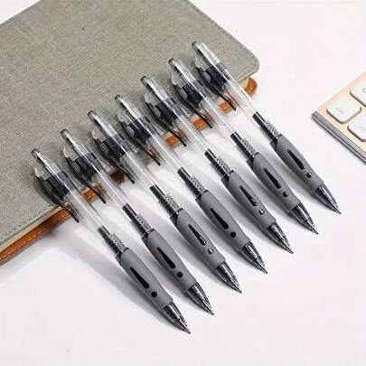 2/6/10/20 件/套伸缩凝胶墨水圆珠笔套装黑色/红色/蓝色墨水圆珠笔黑色考试专为学校、办公室和家庭企业设计返校