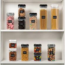 Airtight Food Storage Container - -mcirco 7 Pcs  Pla - Negro - Ver 9