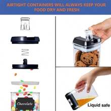 Seven Sets Of Kitchen Storage Containers, With Sealed Lid, Waterproof And Moisture-Proof - Black - View 5