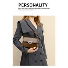 High-End Small Square Bag Women's Bag New Lock Fashionable And Simple Commuter Shoulder Messenger Bag