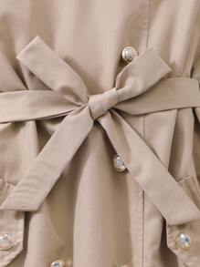 Tween Girls Summer Double Breasted Suspender Dress With Short Sleeves, 2 In 1 Style