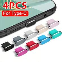2 件装金属 Type C 手机防尘塞套装 USB C 口铝合金防尘塞兼容 Iphone 16 15 Pro Max Mini Plus Ipad Apple Airpods 通用 Type-C 防尘塞