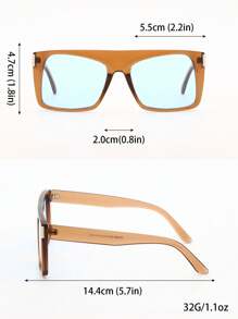 1 副女士 PC 方形大框时尚眼镜，舞台表演、时尚穿着、派对和海滩度假的必备品 - 彩色 - 查看 9