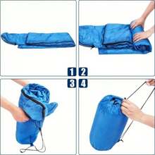 3-4 SEASON SINGLE SLEEPING BAGS CAMPING RECTANGULAR ENVELOPE ZIP UP ADULT - Green - View 5