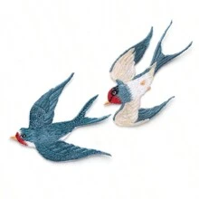 1 Cặp Miếng Vải Thêu Chim Én Xanh, Miếng Dán Trang Trí May Cho Qipao, Sườn Xám Và Các Loại Trang Phục Khác - Màu xanh lam - Xem 6