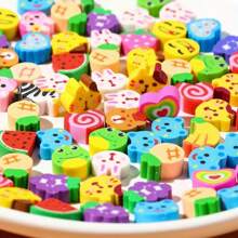 50-200片迷你卡通橡皮擦学生易擦可爱小橡皮擦适用于铅笔字迹晕染200+款随机发货学生橡皮 - 彩色 - 查看 8