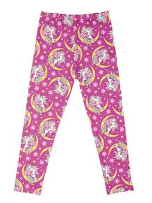 1 Pair Girls Cartoon Print Lightweight Milk Silk Material Leggings, Suitable For Summer Wear