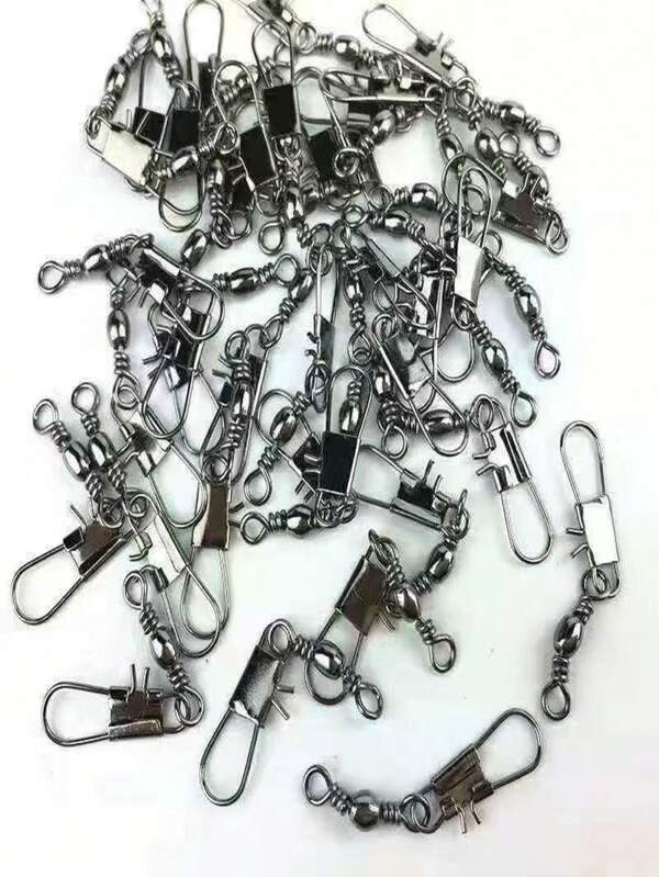 50 pièces Connecteur à maillon de type B, anneau pivotant en forme de 8 pour la pêche, émerillon à rotation rapide pour leurre pour accessoires de canne à pêche