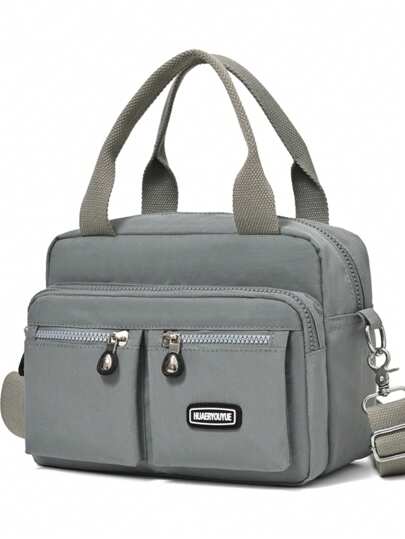 Women's Mini Handbag, Multi-Pocket Zipper Backpack, Waterproof Shoulder Bag, Small Nylon Pouch Clutch