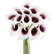 4/10/20 Piezas Flores Artificiales de Cala Lili, Flores de Cala Lili Realistas de Textura Simulada para Decoración del Hogar, Jardín, Oficina, Fiesta, Boda, Ramo, Centro de Mesa, Pascua - Multicolor - Ver 18