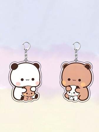 Bubu和Dudu小熊背包挂件钥匙扣PVC挂件背包包包挂件伴娘礼物