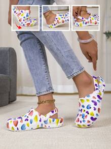 New Women's All Season Garden Shoes, Adjustable Loose Flat Slippers, Bedroom/Travel/Beach Flip Flops, Closed Toe Sandals - Multicolor - View 2