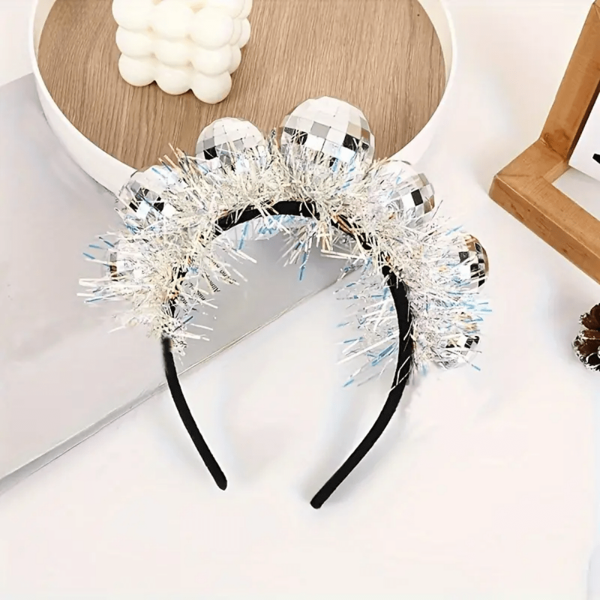 1/2/5pcs Creative Disco Ball Shaped Headbands, Shiny Disco Ball Hair Accessories, Retro Disco Ball Headpieces, Party Hats, Durable Material, Lightweight, Comfortable, Reusable, 70s Style Party Headband, Birthday Crown, New Year Party Decorations, Photo Booth Props