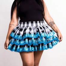 Country Skirt June Party Arraía Plaid - 藍色 - 查看 1