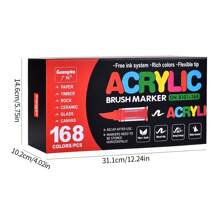 GuangNa 72 Colors/120 Colors/168 Colors/240 Colors Colorful Acrylic Paint Markers, Straight Liquid, Stackable Colors, Strong Coverage, Felt Tip Pen Stationery Set, Suitable For Canvas, Petroglyphs, Wood, Stone, Glass, Ceramics, Fabric Paintings, DIY Crafts, Back-To-School Supplies