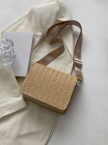 Trellis Handbag Female Shoulder Bags Ladies Small Square Crossbody Travel Purses Plaid HandBag - Khaki - View 5