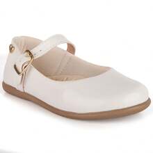 Sapatilha Menina Verniz Casual Lisa Batizado Moda Blogueirinha Infantil Linda Menina - Branco - Visão 5