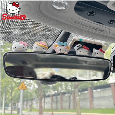 Sanrio 1pc/5pcs (conjunto) decoração de veículo console central com bugigangas desenho animado fofo celebridade da internet dentro KT gato