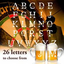 1 件，个性化 A-Z 字母名称定制爱心手柄啤酒杯，13.3 盎司带手柄玻璃啤酒杯，带字母名称的定制玻璃器皿，派对定制礼品，飞镖游戏趣味个性化饮具啤酒杯、威士忌杯、葡萄酒杯、多功能、装饰性、可重复使用、精致、时尚、高品质、色彩鲜艳、现代、定制、个性化、独特、定制啤酒杯和啤酒瓶 - 彩色 - 查看 2