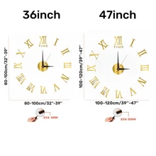 Reloj de pared grande de diseño moderno de 16 pulgadas/36 pulgadas/47 pulgadas, reloj de cuarzo 3D/2D DIY, relojes de moda, pegatinas de espejo acrílico para decoración del hogar en la sala de estar, números de espejo para decoración de oficina, regalos, cumpleaños, graduación, dormitorio, decoración escolar, reloj despertador