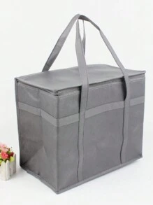 Large Capacity Insulated Grocery Tote Bag, Reusable, Soft Cooler Bag, Cold/Hot Food Delivery Bag, Lightweight, Durable Zipper, Foldable, Upright Standing