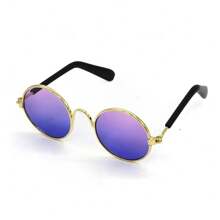 1 Stück süße retro runde Spiegelsonnenbrille, geeignet als Foto Requisite für kleine Hunde/Katzen, Haustierkatzen/Hunde Sonnenbrille, Teddy personalisierter lustiger Kopfschmuck Haustierzubehör