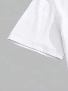 Kaos Lengan Pendek Pria Model Baru, Model Balap Kasual, dengan Cetakan Huruf Personalisasi, Dipadukan dengan Celana Kasual, Cocok untuk Perjalanan/Liburan/Berkemah di Luar Ruangan/Olahraga, Balap Internasional - Putih - View 5