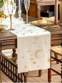 New Ramadan Festival Decoration Table Runner Stars Moon Pattern Kitchen Living Room Table Decoration Home Party Decoration Table Runner - Multicolor - View 2