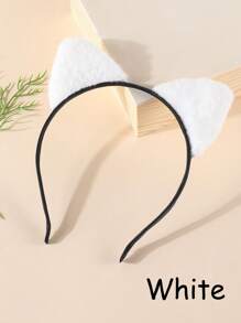 1/3/4 件新款可爱毛茸茸猫耳朵头带，适合女孩和女士，短毛绒时尚发箍，毛茸茸的黑白豹耳朵角色扮演发带发饰，适合派对礼物和日常使用 - 彩色 - 查看 6