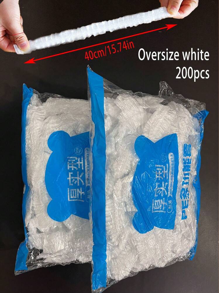 100/200 piezas Película de envoltura de alimentos de un solo uso, Bolsa de sellado y almacenamiento de alimentos, Gruesa y de uso múltiple para el almacenamiento de alimentos, Antipolvo e impermeable, Artículo esencial para el hogar - Blanco - Añade 17