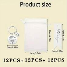 36 Peças Presente de Apreciação de Funcionários para Colegas de Trabalho, Presentes de Agradecimento em Massa com Chaveiros, Sacolas com Cordão e Cartões, Adequado para Colegas, Enfermeiras, Equipes, Temporada Escolar e de Formatura [O Conjunto Inclui 12 Chaveiros, 12 Sacolas de Presente e 12 Cartões de Agradecimento, Sem Caixa de Presente Disponível] Acessórios para Carro, Encantos de Bolsa, Mochilas para a Escola, Gótico Fofo Y2k, Cordões com Porta-Crachá