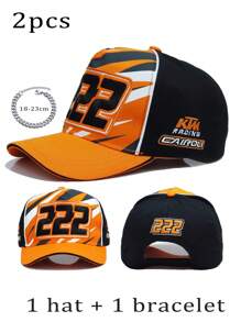 2025 新款 GP 赛车 3D 刺绣防晒硬顶棒球帽女士，搭配水钻金属手链或太阳镜，1 件/2 件运动时尚赛车迷帽男士，适合日常佩戴、观看比赛、生日礼物、情人节礼物、夏季郊游、海滩防晒 - KTM -cap - 查看 4