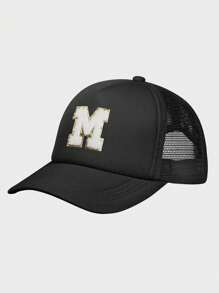 1 pezzo Cappellino da baseball regolabile per bambini, personalizzabile con lettere dall A alla Z, 24 lettere, cappello protettivo dal sole da esterno per bambini e bambine - nero - Visualizzare 13