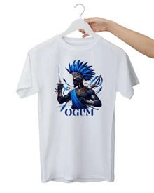 Women's Printed T-Shirt Ogum Orixa Quimbanda Umbanda Witchcraft Shaman 100% Cotton