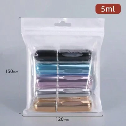 5/6 piezas Botellas de pulverización recargables de unicolor ovaladas de 5ml, atomizador portátil para el hogar y viajes, herramienta cosmética, artículos esenciales para viajar, accesorios de viaje, imprescindibles para vacaciones, playa, verano, útiles escolares de vuelta al cole