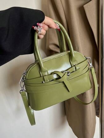 时尚设计女士手提包2024新款简约时尚单肩包，个性化通勤斜挎包