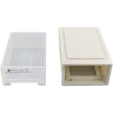 Easymanie Cajones de Almacenamiento de Plástico de 6 Cuartos, Caja de Escritorio Apilable, 3 Paquetes